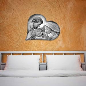 Capezzale sacra famiglia in legno HEART HOLY KISS GREY 50x65 cm del brand Lupia, categoria: Arredo e decorazioni > Decorazioni da parete > Capezzali.