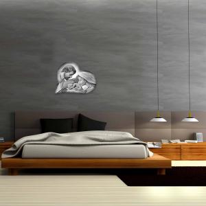 Capezzale sacra famiglia in legno HEART HOLY KISS GREY 50x65 cm del brand Lupia, categoria: Arredo e decorazioni > Decorazioni da parete > Capezzali.