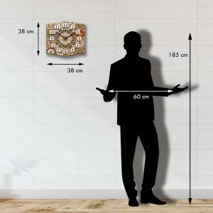 Orologio decorativo sagomato NEW in legno cm 38X38 SHABBY AZULEJOS BROWN del brand Lupia, categoria: Complementi d'arredo > Orologi > Orologi da parete.