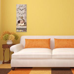 Orologio da parete Decorativo in legno CLOCKART con stampa in alta qualita' 30x80 cm Shabby Kiss Brown del brand Lupia, categoria: Complementi d'arredo > Orologi > Orologi da parete.