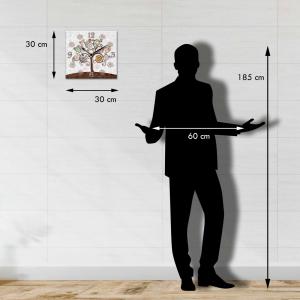 Orologio da parete Decorativo Albero della vita CLOCKART Quadrato 30x30 cm Tree White del brand Lupia, categoria: Complementi d'arredo > Orologi > Orologi da parete.