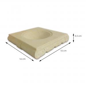 Posacenere, Svuotatasche BAROCCO 16x16 cm in Pietra Leccese salentina del brand Maestro d'arte De Iaco Alfredo, categoria: Artigianato salentino > Pietra leccese e carparo > Oggettistica.