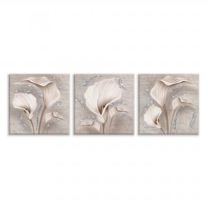 Set 3 pezzi Quadri su tela tema floreale Canvas Day Brillant con glitter 38x38 cm CALLE SHABBY del brand Lupia, categoria: Arredo e decorazioni > Quadri e Tele > Quadri su tela, disponibile su Vorreishop.