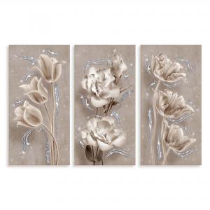 Set 3 pezzi Quadri su tela tema floreale Canvas Day Brillant con glitter 38x75 cm FLOWER SHABBY del brand Lupia, categoria: Arredo e decorazioni > Quadri e Tele > Quadri con Glitter, disponibile su Vorreishop.