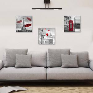 Set 3 pezzi Quadri su tela tema citta' Canvas Day 38x38 cm CITY RED del brand Lupia, categoria: Arredo e decorazioni > Quadri e Tele > Quadri su tela.