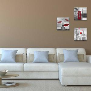 Set 3 pezzi Quadri su tela tema citta' Canvas Day 38x38 cm CITY RED del brand Lupia, categoria: Arredo e decorazioni > Quadri e Tele > Quadri su tela.