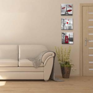 Set 3 pezzi Quadri su tela tema citta' Canvas Day 38x38 cm CITY RED del brand Lupia, categoria: Arredo e decorazioni > Quadri e Tele > Quadri su tela.