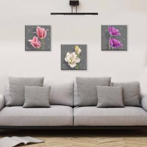 Set 3 pezzi Quadri su tela tema floreale Canvas Day 38x38 cm FLOWER GREY del brand Lupia, categoria: Arredo e decorazioni > Quadri e Tele > Quadri su tela.