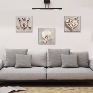 Set 3 pezzi Quadri su tela Canvas Day 38x38 cm SHABBY del brand Lupia, categoria: Arredo e decorazioni > Quadri e Tele > Quadri su tela.