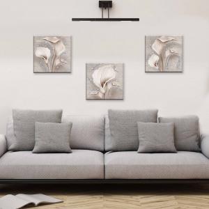 Set 3 pezzi Quadri su tela tema floreale Canvas Day Brillant con glitter 38x38 cm CALLE SHABBY del brand Lupia, categoria: Arredo e decorazioni > Quadri e Tele > Quadri su tela.