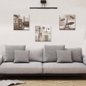 Set 3 pezzi Quadri su tela tema citta' Canvas Day Brillant con glitter 38x38 cm CITY SHABBY del brand Lupia, categoria: Arredo e decorazioni > Quadri e Tele > Quadri su tela.