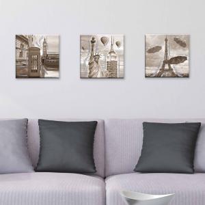 Set 3 pezzi Quadri su tela tema citta' Canvas Day Brillant con glitter 38x38 cm CITY SHABBY del brand Lupia, categoria: Arredo e decorazioni > Quadri e Tele > Quadri su tela.