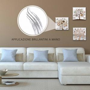 Set 3 pezzi Quadri su tela albero della vita Canvas Day Brillant con glitter 38x38 cm TREE WHITE del brand Lupia, categoria: Arredo e decorazioni > Quadri e Tele > Quadri su tela.