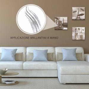 Set 3 pezzi Quadri su tela tema citta' Canvas Day Brillant con glitter 38x38 cm CITY SHABBY del brand Lupia, categoria: Arredo e decorazioni > Quadri e Tele > Quadri su tela.