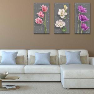 Set 3 pezzi Quadri su tela tema floreale Canvas Day 38x75 cm FLOWER GREY del brand Lupia, categoria: Arredo e decorazioni > Quadri e Tele > Quadri su tela.