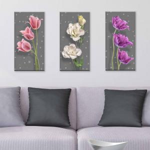 Set 3 pezzi Quadri su tela tema floreale Canvas Day 38x75 cm FLOWER GREY del brand Lupia, categoria: Arredo e decorazioni > Quadri e Tele > Quadri su tela.