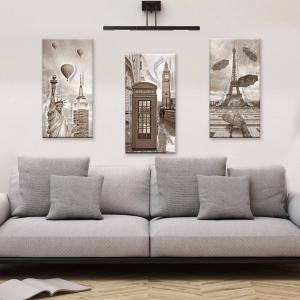 Set 3 pezzi Quadri su tela tema citta' Canvas Day Brillant con glitter 38x75 cm CITY SHABBY del brand Lupia, categoria: Arredo e decorazioni > Quadri e Tele > Quadri su tela.