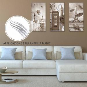 Set 3 pezzi Quadri su tela tema citta' Canvas Day Brillant con glitter 38x75 cm CITY SHABBY del brand Lupia, categoria: Arredo e decorazioni > Quadri e Tele > Quadri su tela.