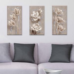 Set 3 pezzi Quadri su tela tema floreale Canvas Day Brillant con glitter 38x75 cm FLOWER SHABBY del brand Lupia, categoria: Arredo e decorazioni > Quadri e Tele > Quadri con Glitter.