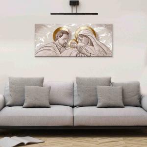 Quadro moderno Stampa su Tela tema sacra famiglia  CANVAS WORLD 52x122 cm THE KISS SHABBY BROWN del brand Lupia, categoria: Arredo e decorazioni > Quadri e Tele > Quadri su tela.