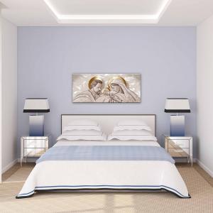 Quadro moderno Stampa su Tela tema sacra famiglia  CANVAS WORLD 52x122 cm THE KISS SHABBY BROWN del brand Lupia, categoria: Arredo e decorazioni > Quadri e Tele > Quadri su tela.