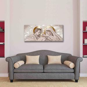 Quadro moderno Stampa su Tela tema sacra famiglia  CANVAS WORLD 52x122 cm THE KISS SHABBY BROWN del brand Lupia, categoria: Arredo e decorazioni > Quadri e Tele > Quadri su tela.