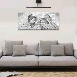 Quadro moderno Stampa su Tela tema sacra famiglia CANVAS WORLD 52x122 cm THE KISS SHABBY GREY del brand Lupia, categoria: Arredo e decorazioni > Quadri e Tele > Quadri su tela.
