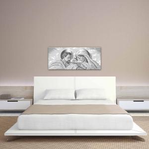 Quadro moderno Stampa su Tela tema sacra famiglia CANVAS WORLD 52x122 cm THE KISS SHABBY GREY del brand Lupia, categoria: Arredo e decorazioni > Quadri e Tele > Quadri su tela.
