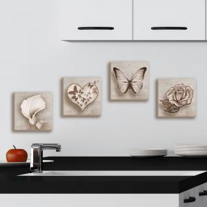 Quadri Canvas su carta telata set 4 pezzi 16x16 cm SHABBY del brand Lupia, categoria: Arredo e decorazioni > Quadri e Tele > Quadri su tela.