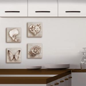 Quadri Canvas su carta telata set 4 pezzi 16x16 cm SHABBY del brand Lupia, categoria: Arredo e decorazioni > Quadri e Tele > Quadri su tela.