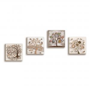 Quadri Canvas su carta telata set 4 pezzi 16x16 cm LANDSCAPES ALBERO DELLA VITA del brand Lupia, categoria: Arredo e decorazioni > Quadri e Tele > Quadri su tela.