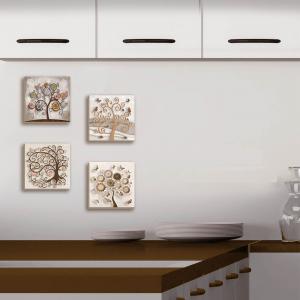 Quadri Canvas su carta telata set 4 pezzi 16x16 cm LANDSCAPES ALBERO DELLA VITA del brand Lupia, categoria: Arredo e decorazioni > Quadri e Tele > Quadri su tela.