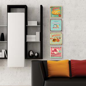 Quadri Canvas su carta telata set 4 pezzi 16x16 cm VINTAGE del brand Lupia, categoria: Arredo e decorazioni > Quadri e Tele > Quadri su tela.