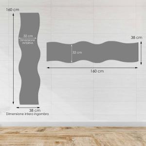 Specchio da parete ONDA a filo lucido  - 32x122 cm del brand Lupia, categoria: Complementi d'arredo > Specchi e specchiere > Specchi da parete.