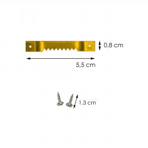 Kit 6 pezzi Attaccaglia a ponticello dentata con viti Ganci per cornici, quadri e specchiere del brand Lupia, categoria: Bricolage e fai da te > Belle arti > Ganci per quadri e specchi.