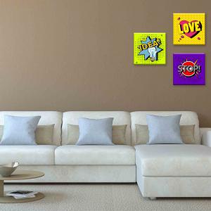 Set 3 pezzi Quadri su tela popular art Canvas Day 38x38 cm POP del brand Lupia, categoria: Arredo e decorazioni > Quadri e Tele > Quadri su tela.