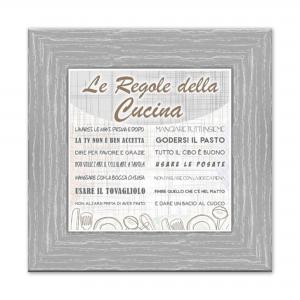 Quadro Moderno con mattonella Ceramica stampata, cornice shabby Boston 30x30 cm LE REGOLE DELLA CUCINA - cornice Boston Beige del brand Lupia, categoria: Arredo e decorazioni > Quadri e Tele > Quadri su ceramica.