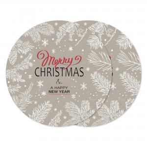 Sottotutto decorato in Legno Rotondo Sotto bicchiere, piatto, pentola Natale CHRISTMAS G - 32 cm 1 pz del brand Lupia, categoria: Idee regalo e bomboniere > Oggettistica > Natale.