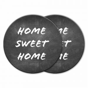 Sottotutto decorato in Legno Rotondo Sotto bicchiere, piatto, pentola HOME SWEET HOME - 10 cm Set 3 pz del brand Lupia, categoria: Tavola e cucina > Accessori per la Tavola > Sottopentole, Sottopiatti e Sottobicchieri.