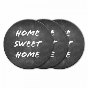 Sottotutto decorato in Legno Rotondo Sotto bicchiere, piatto, pentola HOME SWEET HOME - 10 cm Set 3 pz del brand Lupia, categoria: Tavola e cucina > Accessori per la Tavola > Sottopentole, Sottopiatti e Sottobicchieri.