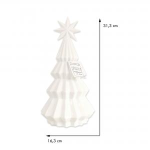 Statuetta Albero di Natale con Stella decorazione natalizia in Ceramica Bianca con luce Led - Piccolo Altezza 21,5 cm del brand Giardini di Marzo, categoria: Idee regalo e bomboniere > Oggettistica > Statuette Ceramica.