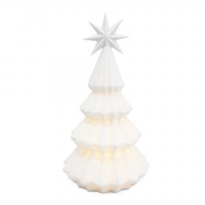 Statuetta Albero di Natale con Stella decorazione natalizia in Ceramica Bianca con luce Led - Piccolo Altezza 21,5 cm del brand Giardini di Marzo, categoria: Idee regalo e bomboniere > Oggettistica > Statuette Ceramica.