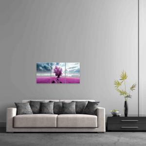 Quadro moderno 3 Pezzi in Legno tema naturale THREE 45x95 cm ALBERO SOLITARIO VIOLET           del brand Lupia, categoria: Arredo e decorazioni > Quadri e Tele > Quadri a pannelli.