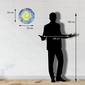 Orologio da parete lavorato in Legno 32x32 cm Notte Stellata del brand Lupia, categoria: Complementi d'arredo > Orologi > Orologi da parete.