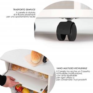 Carrello cucina salvaspazio legno NEW Portafrutta multiuso misure 47x39 Altezza 85 cm WHITE BLACKBOARD    del brand Lupia, categoria: Collezioni > BLACKBOARD Caffe' stile Lavagna > BLACKBOARD Caffe' stile lavagna.