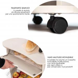 Carrello cucina salvaspazio legno Portafrutta multiuso misure 47x39 Altezza 85 cm Shabby Pane del brand Lupia, categoria: Tavola e cucina > Carrelli e Cesti > Carrelli portafrutta multiuso.