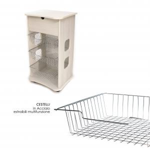 Carrello cucina salvaspazio legno Portafrutta multiuso misure 47x39 Altezza 85 cm Stile Shabby - Yellow Roses del brand Lupia, categoria: Tavola e cucina > Carrelli e Cesti > Carrelli portafrutta multiuso.