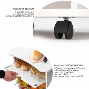 Carrello cucina salvaspazio legno Portafrutta multiuso misure 47x39 Altezza 85 cm White Butterfly del brand Lupia, categoria: Tavola e cucina > Carrelli e Cesti > Carrelli portafrutta multiuso.