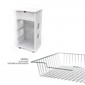 Carrello cucina salvaspazio legno Portafrutta multiuso misure 47x39 Altezza 85 cm White Butterfly del brand Lupia, categoria: Tavola e cucina > Carrelli e Cesti > Carrelli portafrutta multiuso.