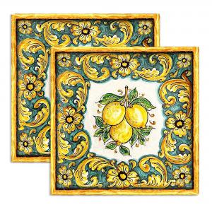Sottotutto decorato in Legno QUADRATO Sotto bicchiere, piatto, pentola LIMONI DI SICILIA - 10x10 cm Set 3 pz del brand Lupia, categoria: Idee regalo e bomboniere > Bomboniere > Bomboniere Segnaposto.